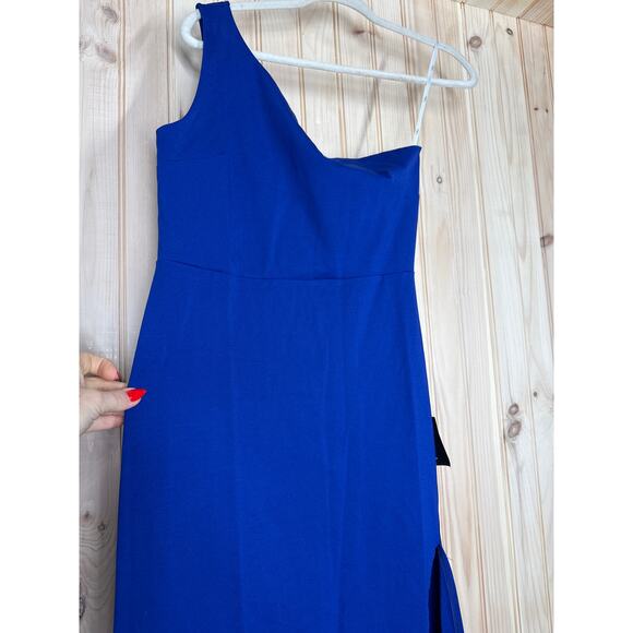 NWT Lulus Good Times Only Royal Blue One-Shoulder Maxi Dress Gala Wedding Sz M - Picture 5 of 8